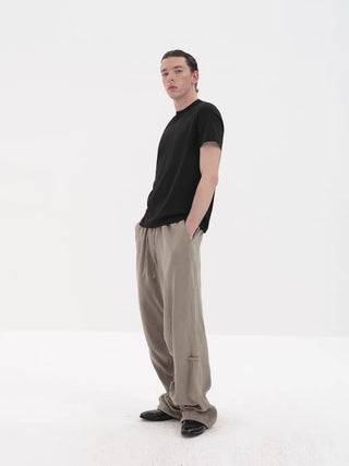 NFAI Draped Trousers-Matte Gold