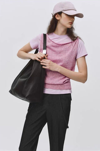 Simple Project Knotted Top-Plum Pink