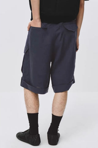 Simple Project Linen Shorts-Deep Indigo
