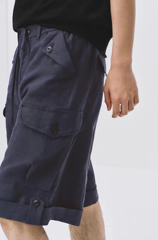 Simple Project Linen Shorts-Deep Indigo