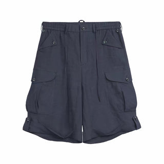 Simple Project Linen Shorts-Deep Indigo