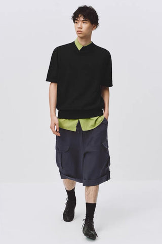 Simple Project Linen Shorts-Deep Indigo
