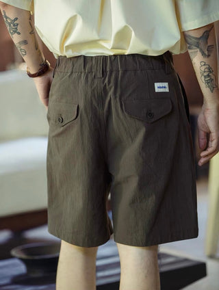 MIZUTOKI French Work Shorts-Dark Brown