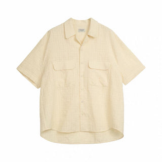 Simple Project Seersucker Shirt-Pale Yellow