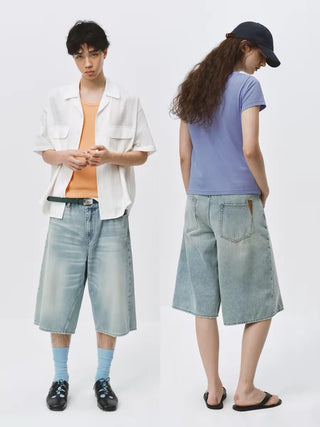 Simple Project Light Blue Denim Shorts