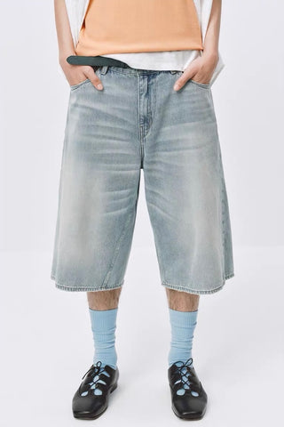 Simple Project Light Blue Denim Shorts