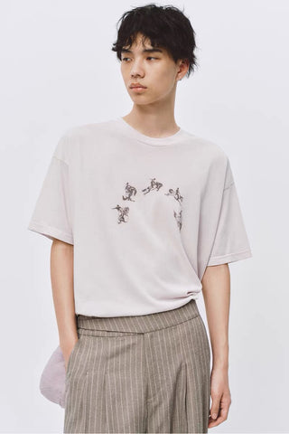 Simple Project Horse Racing T-shirt-Pale Pink