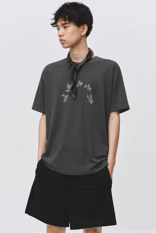 Simple Project Horse Racing T-shirt-Gray