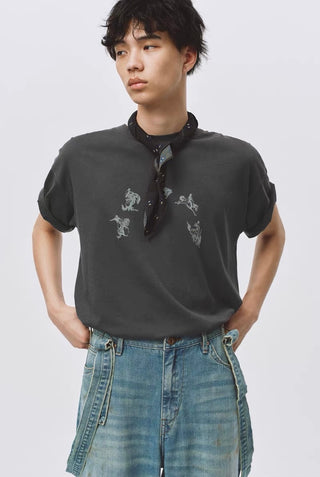 Simple Project Horse Racing T-shirt-Gray