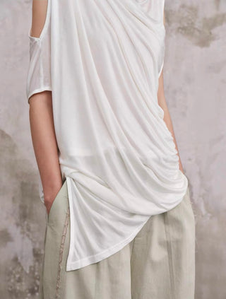 ILNya Layered Draped Tee-White