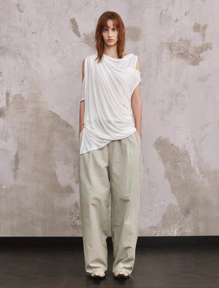 ILNya Layered Draped Tee-White