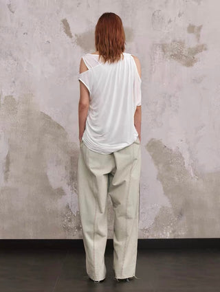 ILNya Layered Draped Tee-White
