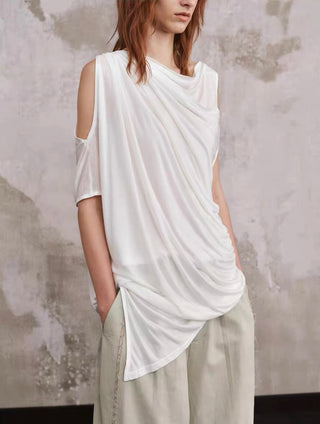 ILNya Layered Draped Tee-White