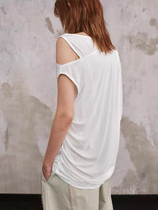 ILNya Layered Draped Tee-White