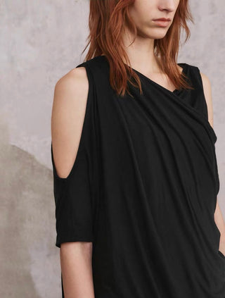 ILNya Layered Draped Tee-Black