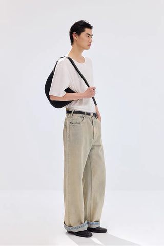 Simple Project Khaki Washed Jeans
