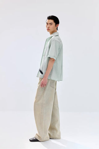 Simple Project Khaki Washed Jeans