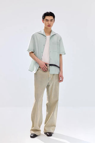 Simple Project Khaki Washed Jeans