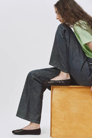 Simple Project Brogue Ballet Flats-Bark Brown