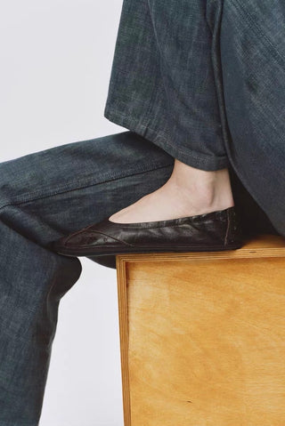 Simple Project Brogue Ballet Flats-Bark Brown