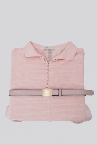 Simple Project Brass Buckle Belt-Pink
