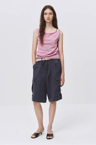 Simple Project Brass Buckle Belt-Pink