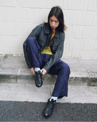 Simple Project Riding Leather Shoes-Black