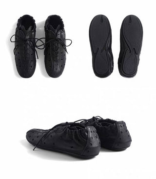 Simple Project Riding Leather Shoes-Black