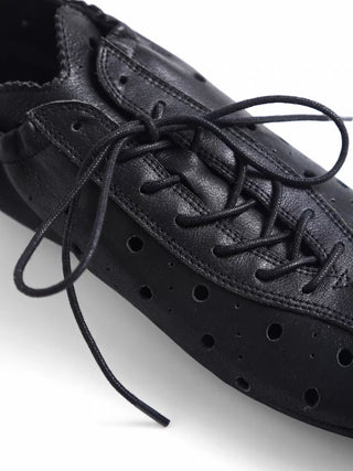 Simple Project Riding Leather Shoes-Black