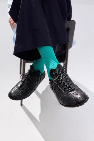 Simple Project Riding Leather Shoes-Black