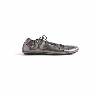 Simple Project Riding Leather Shoes-Carbon Silver