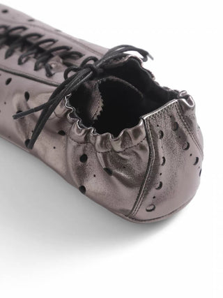 Simple Project Riding Leather Shoes-Carbon Silver