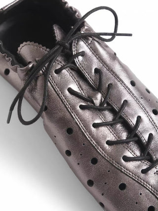 Simple Project Riding Leather Shoes-Carbon Silver
