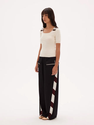 597c Square-Neck Knit Top