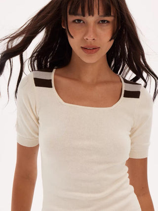 597c Square-Neck Knit Top