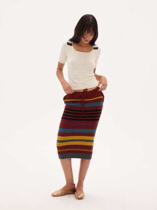 597c Square-Neck Knit Top