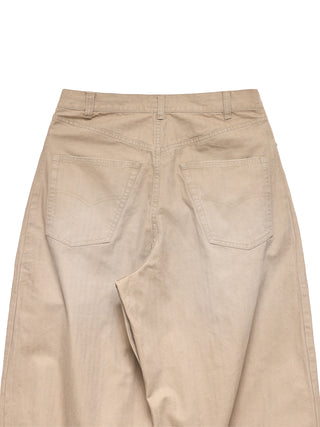 6CRAYON Khaki Vintage Herringbone Washed Trousers