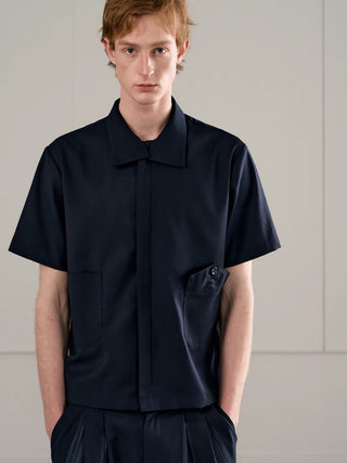 Conchoboe Shawl Shirt-Navy