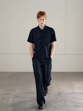 Conchoboe Shawl Shirt-Navy