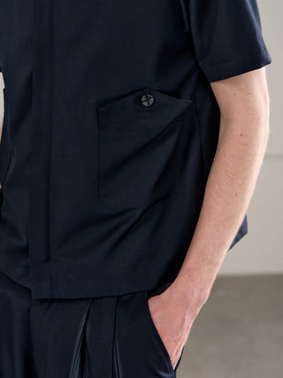Conchoboe Shawl Shirt-Navy