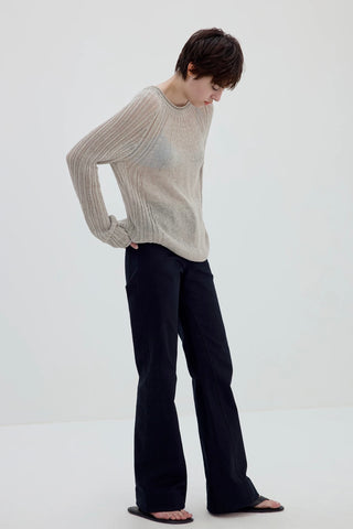 Simple Project Washi Knit Jumper-Sand Grey