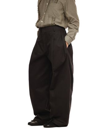 6CRAYON Retro Black Pleated Wide-Leg Trousers
