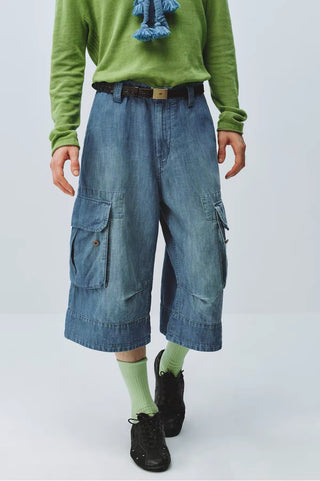 Simple Project Linen Cargo Shorts