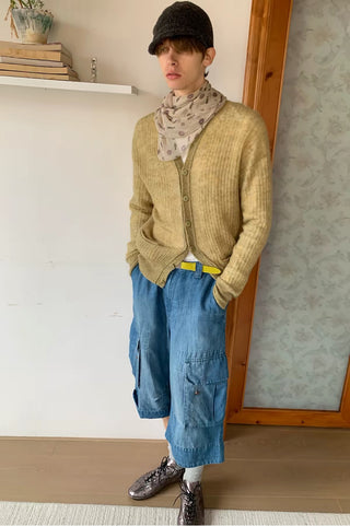 Simple Project Linen Cargo Shorts