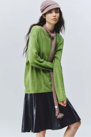 Simple Project Linen Crewneck Knit Top