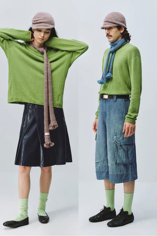 Simple Project Linen Crewneck Knit Top
