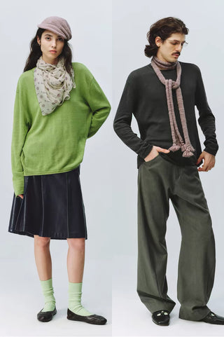 Simple Project Linen Crewneck Knit Top