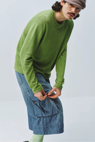 Simple Project Linen Crewneck Knit Top