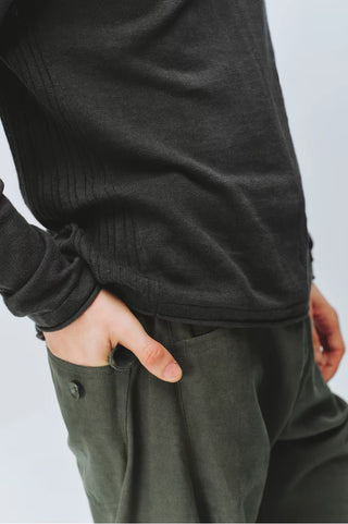 Simple Project Linen Crewneck Knit Top