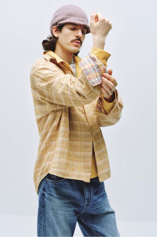 Simple Project Gauze Fringe Plaid Shirt
